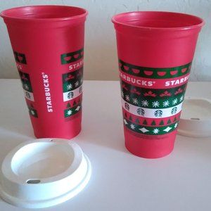 Starbucks Christmas Reusable Cup - Line Design